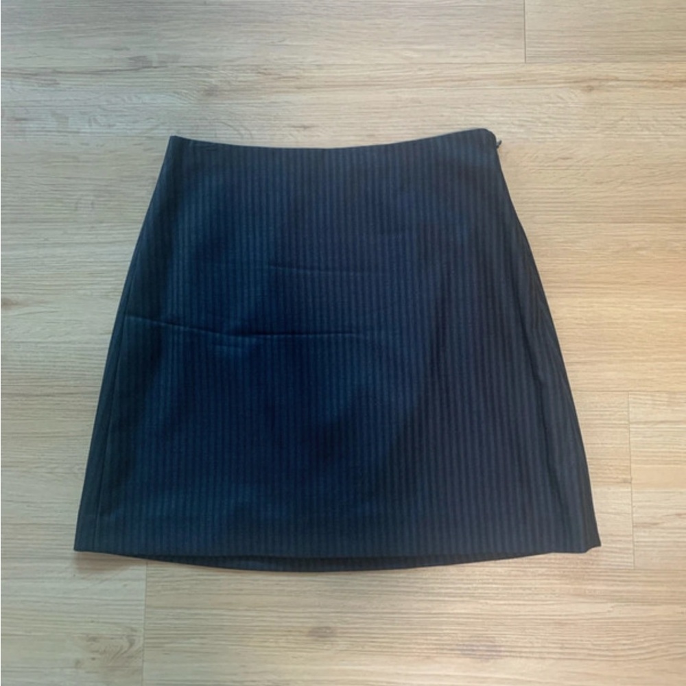 Theory Black Pinstripe Mini Skirt